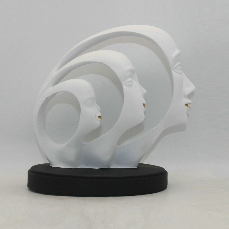 Modern Art Table Home Decorative White Abstract Human Face Custom Resin Bookends