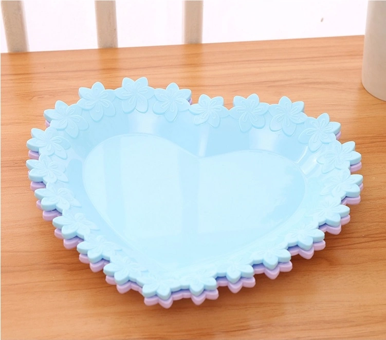 Fashion Design Heart-Shaped Plastic Fruit Plate