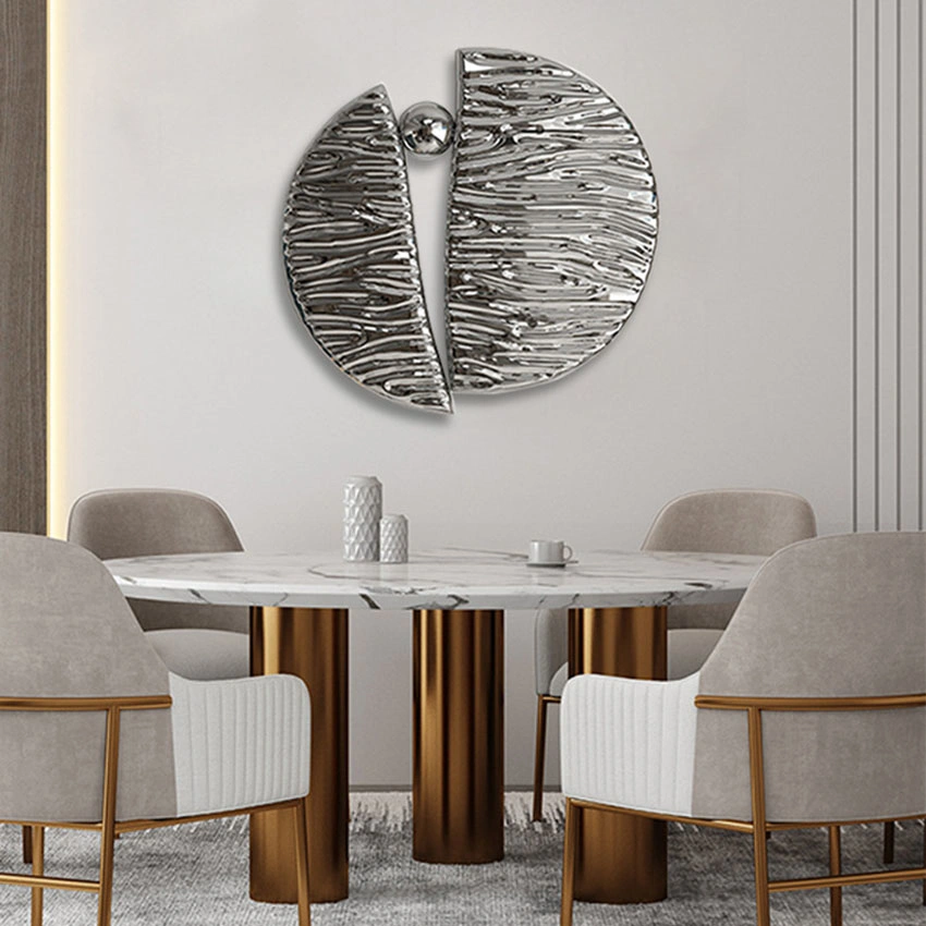 Custom Contemporary Geometric Metal Wall Art Sculpture for Dining Room