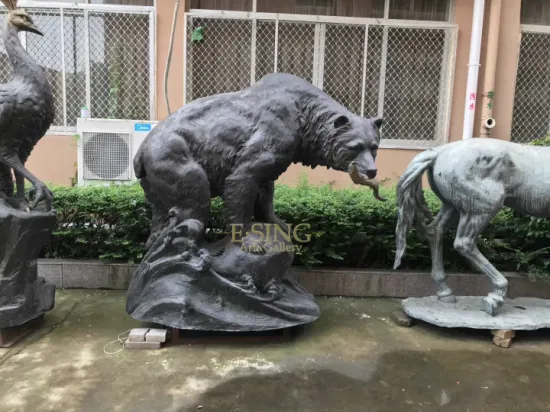 Statua del cavallo d'ottone antico della scultura del bottaio del bronzo animale a grandezza naturale del giardino all'ingrosso