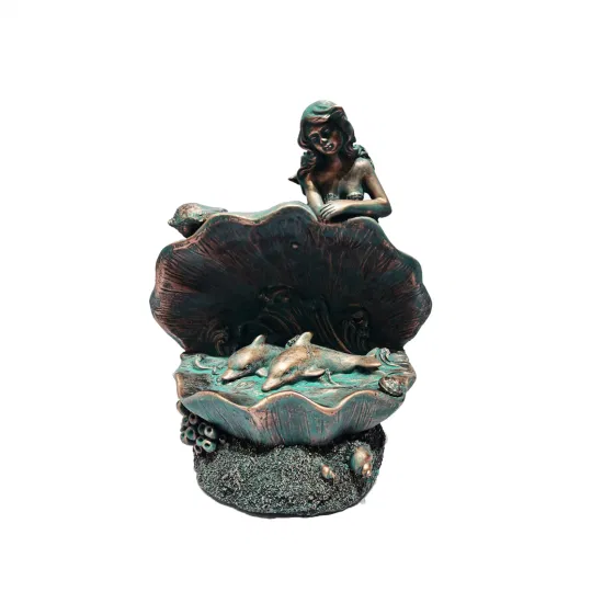 La vita all'ingrosso della decorazione domestica dell'OEM della Cina gradisce la statuetta della sirena della resina di vetro del regalo di Polyresin