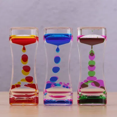 Clessidra acrilica giocattolo fidget da scrivania per attività per bambini, colori assortiti